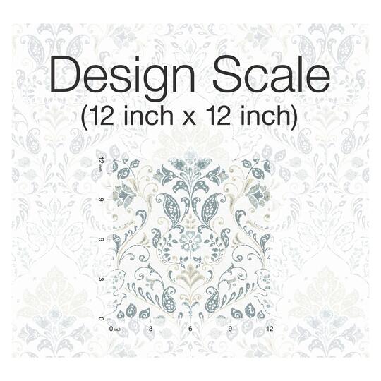 RoomMates White & Blue Persian Damask Peel & Stick Wallpaper